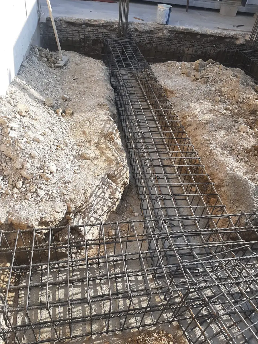 Armatura in ferro per le fondazioni